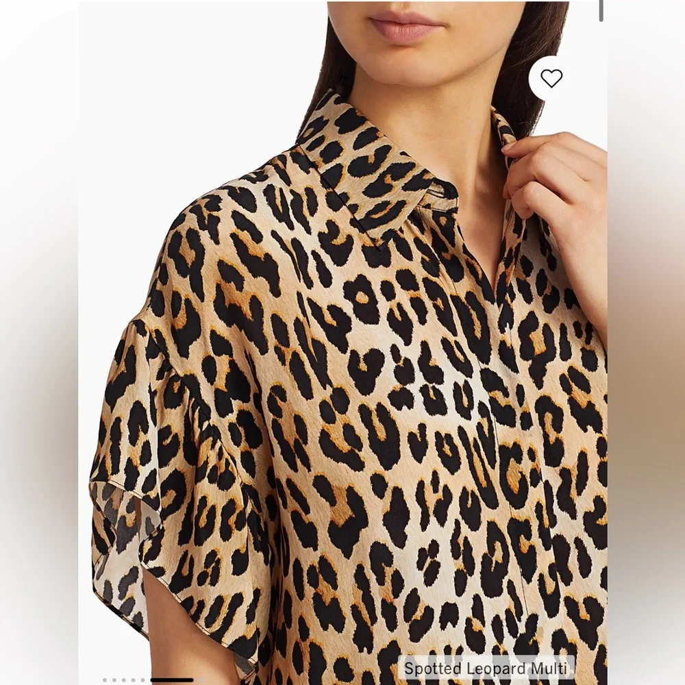 New Alice + Olivia Jude Tunic Leopard Shirtdress - Picture 3 of 7